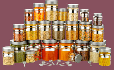 Ecodex Plastic Grocery Container  - 1200 ml(Pack of 24, Silver)