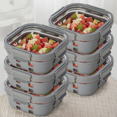 BOROSIL Glass Grocery Container  - 4800 ml(Pack of 6, Clear)
