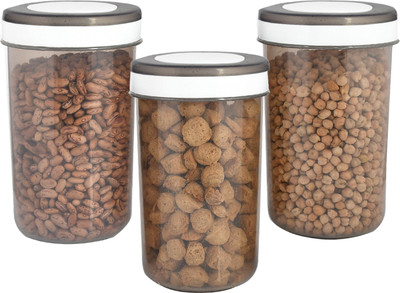 KUBER INDUSTRIES Plastic Grocery Container  - 500 ml(Pack of 3, Grey)