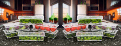 COMPLEX 7 Plastic Fridge Container  - 1500 ml(Pack of 6, Clear)