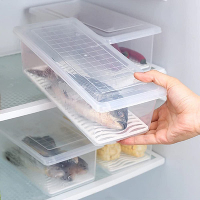 Zwarte Plastic Fridge Container  - 1500 ml(Pack of 6, Clear)