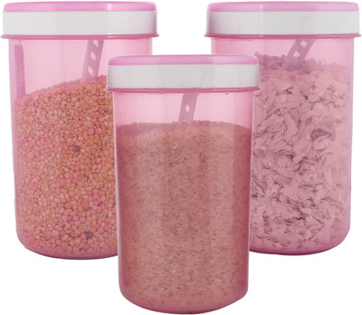 KUBER INDUSTRIES Plastic Grocery Container  - 500 ml(Pack of 3, Pink)