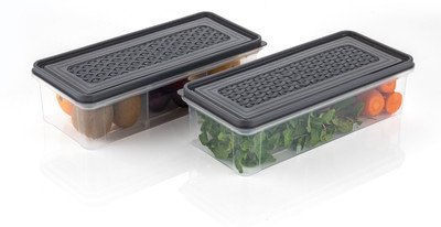 Vittamix Plastic Utility Container  - 1800 ml(Pack of 2, Grey)