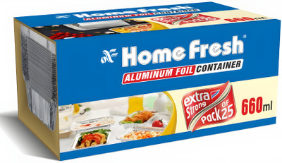 HOMEFRESH Aluminium Grocery Container  - 660 ml(Pack of 25, Silver)