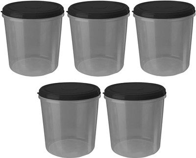 N H Enterprise Plastic Utility Container  - 5000 ml(Pack of 5, Black)