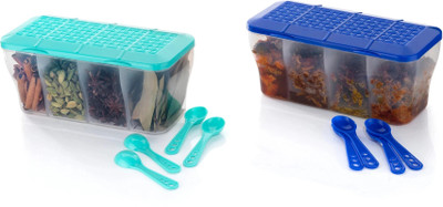 OFFYX Plastic Grocery Container  - 1800 ml(Pack of 2, Blue, Green)