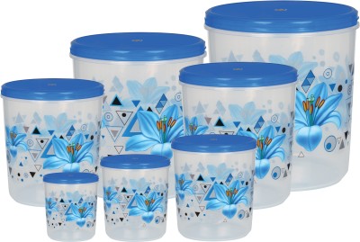 LUXART Plastic Grocery Container  - 10 L, 7 L, 5 L, 3 L, 2 L, 1 L, 15 L(Pack of 7, Blue)