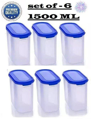 Freqcty Plastic Bread Container  - 1500 ml(Pack of 6, Blue)
