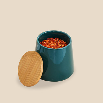 Ekhasa Ceramic Grocery Container  - 500 ml(Green)