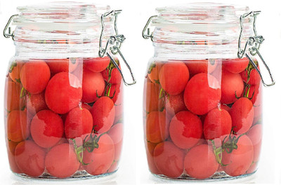 GOOD TO GREAT CREATION Glass Grocery Container  - 750 ml(Pack of 2, Clear)