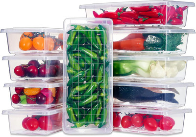SKYLIO Plastic Grocery Container  - 1500 ml(Pack of 2, Clear)