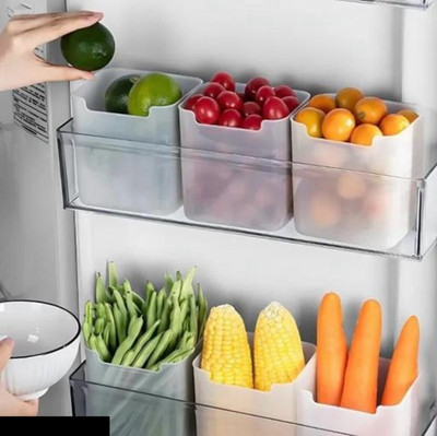 Ecodex Plastic Fridge Container  - 1000 ml(Pack of 6, Clear)