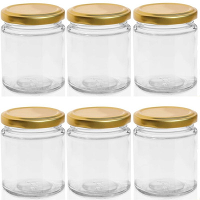 Glassbunny Glass Grocery Container  - 190 ml(Pack of 6, Transparent)