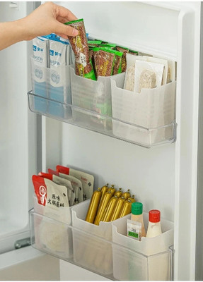 RAYORA Plastic Fridge Container  - 1000 ml(Pack of 6, Clear)