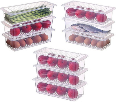M9Gi Plastic Fridge Container  - 1500 ml(Pack of 9, Clear)