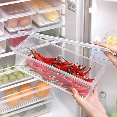 wynyc Plastic Fridge Container  - 1500 ml(Pack of 6, Multicolor)