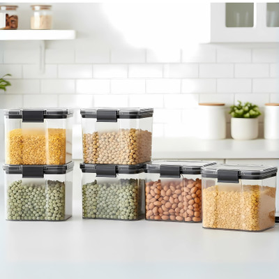 Gerimic Plastic Fridge Container  - 730 ml(Pack of 6, Transparent)
