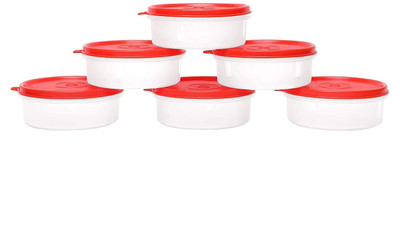 Cutting EDGE Polypropylene Fridge Container  - 290 ml(Pack of 6, Red, Clear)