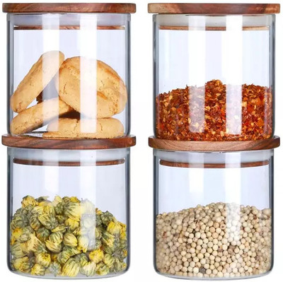 Avastro Glass Grocery Container  - 700 ml(Pack of 4, Clear)