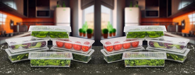 STARDOT Plastic Fridge Container  - 1500 ml(Pack of 12, Clear)