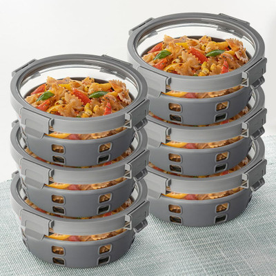 BOROSIL Glass Grocery Container  - 5700 ml(Pack of 6, Clear)