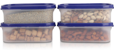 Flipkart SmartBuy Plastic Grocery Container  - 525 ml(Pack of 4, Blue)