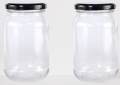 Somil Glass Utility Container  - 1000 ml(Pack of 2, Clear)