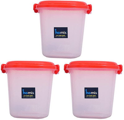 Homix Plastic Utility Container  - 15 L(Pack of 3, Red)