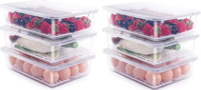 LaChoiceIt Plastic Fridge Container  - 1500 ml(Pack of 4, White)