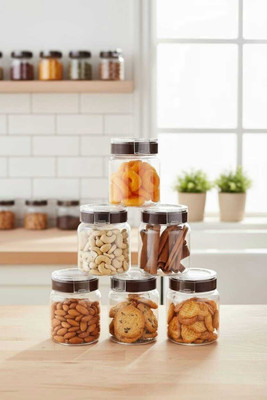 Swanoll Plastic Grocery Container  - 500 ml(Pack of 6, Brown)