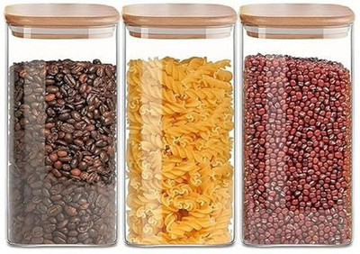 VIRCO Glass Utility Container  - 330 ml(Pack of 3, Clear)
