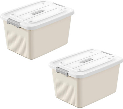 Prefact Plastic Grocery Container  - 7 ml(Pack of 2, Off White)