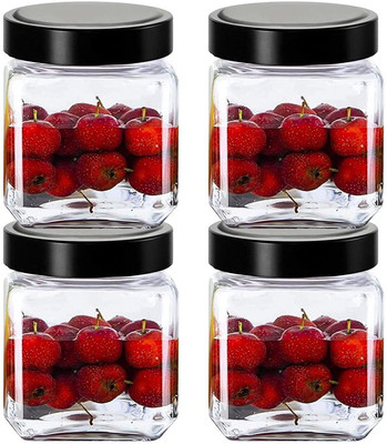 Brezzycloud Glass Pickle Jar  - 600 ml(Pack of 4, Clear)