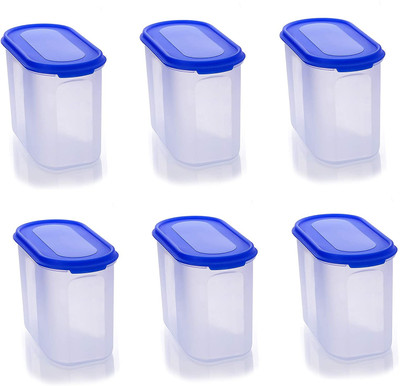 ZENOVIA Plastic Grocery Container  - 1000 ml(Pack of 6, Blue)