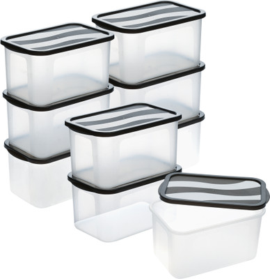 KUBER INDUSTRIES Plastic Utility Container  - 4 L(Pack of 9, Black)