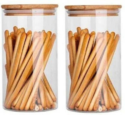 Sophronal Glass Grocery Container  - 1050 ml(Pack of 2, Clear)