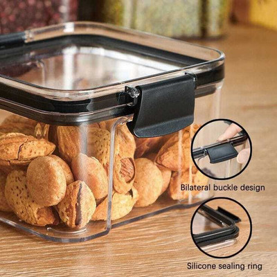 Shree Enterprise Plastic Grocery Container  - 700 ml(Pack of 4, Black)