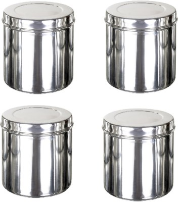 Milimercury Steel Grocery Container  - 6300 ml(Pack of 4, Silver)