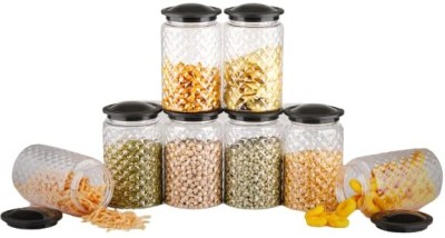 sadgurukitchen Plastic Grocery Container  - 1200 ml(Pack of 8, Silver)