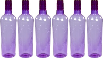 Pearlpet Nira BPA-free Plastic Water Bottle Set of 6 Pcs 1000 ml Bottle(Pack of 6, Purple, Plastic)