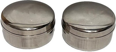 Pragya Creations Enterprises Stainless Steel Utility Container  - 1 kg(Pack of 2, Silver)