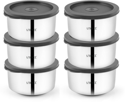 UNINOX Stainless Steel Utility Container  - 500 ml(Pack of 6, Grey)