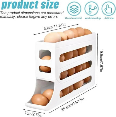 DHULKI Plastic Egg Container  - 2 dozen(White)