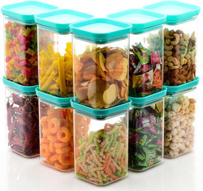 CLOUDHEAD Plastic Grocery Container  - 1100 ml(Pack of 10, Blue)