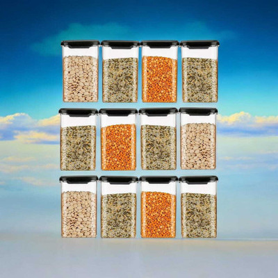 DANGIGEV Plastic Utility Container  - 1100 ml(Pack of 12, Transparent)