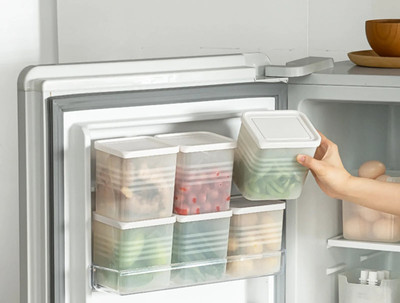 UJ EMPIRE Plastic Fridge Container  - 1100 ml(Pack of 6, Clear)
