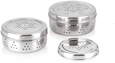 PanCraft Stainless Steel Utility Container  - 400 ml, 800 ml(Pack of 2, Silver)