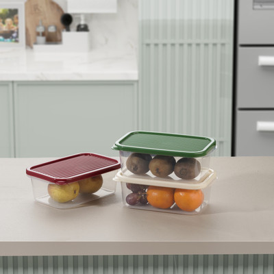 MANANI Plastic Grocery Container  - 1200 ml(Pack of 3, Multicolor)