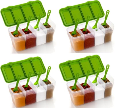 Haitoz Plastic Grocery Container  - 800 ml(Pack of 4, Green)