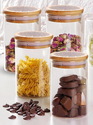 The Better Home Glass Tea Coffee & Sugar Container  - 300 ml(Pack of 4, Clear)